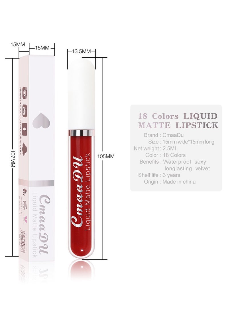 CmaaDu 1pc Liquid Lipstick Lip Gloss, Waterproof Nude Lipstick, Non Fade Long Lasting Color Matte, Natural Formula Hydrating Lip Liner Pens for Multiple Occasions, (Color Matte Lip Gloss_13) - Image 4