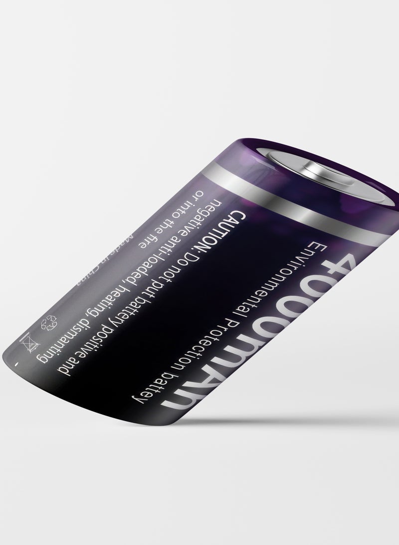 بيستون بطارية بستون قابلة لإعادة الشحن D 2 PCS 4000 mAh: بطاريات D قابلة لإعادة الشحن طويلة الأمد بسعة 4000 mAh عالية للأجهزة المختلفة. - Image 4