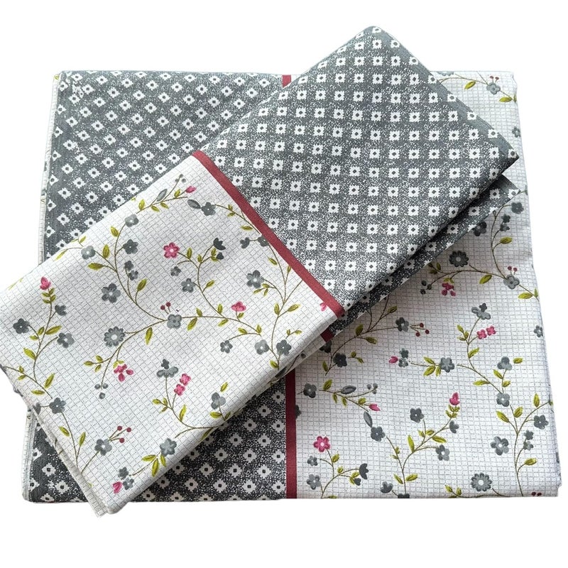 Homescape 100 Cotton Summer TopsheetOdhne wali Chaddar Single Bed 300 TC Grey_Pack of 2 - Image 1