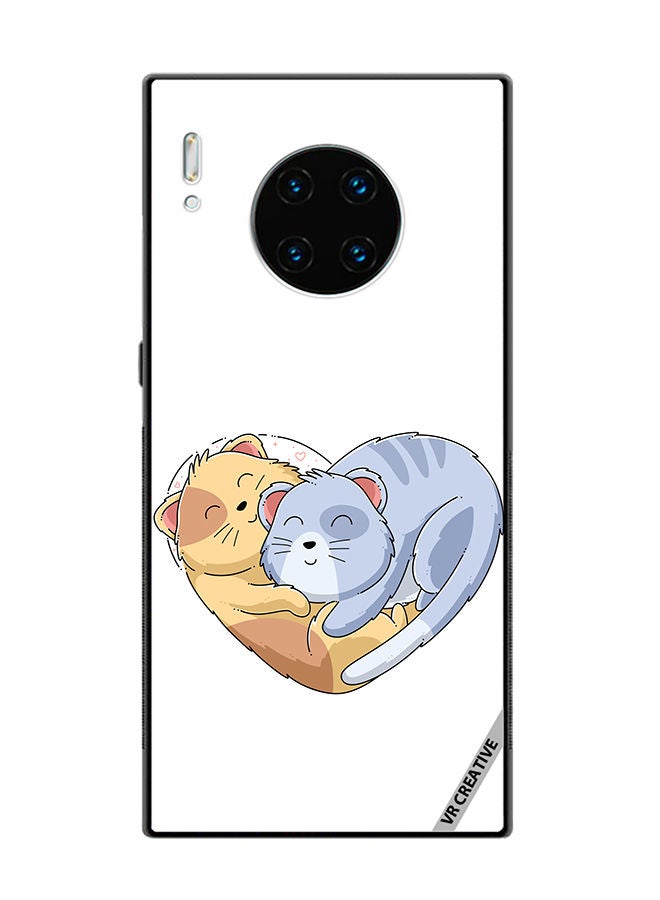 VR CREATIVE Protective Case Cover For Huawei Mate 30 Pro Klover Cat Design Multicolour - Image 1