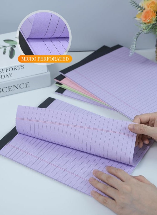 Zaviko Legal Pads 8.5 x 11 Colored Note Pads 8.5 x 11 Note Paper, 6 Pack Purple Paper Pads 8.5 x 11 Wide Ruled Notepads, Colored Legal Pads 8-1/2 x 11 Writing Pad, Pink Notebook Paper 8.5 x 11, 30 Sheets/Pad - Image 3