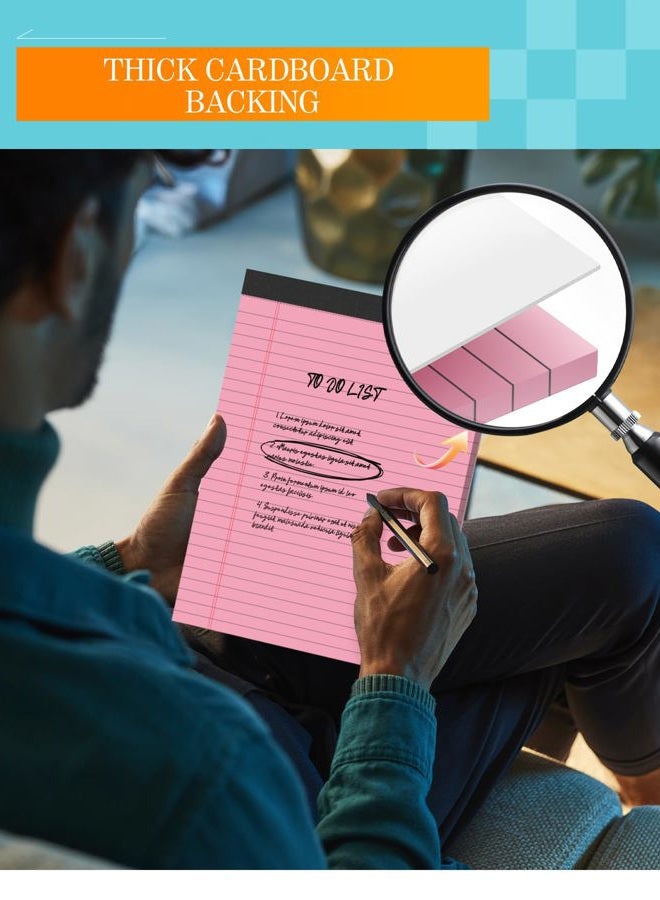 Zaviko Legal Pads 8.5 x 11 Colored Note Pads 8.5 x 11 Note Paper, 6 Pack Purple Paper Pads 8.5 x 11 Wide Ruled Notepads, Colored Legal Pads 8-1/2 x 11 Writing Pad, Pink Notebook Paper 8.5 x 11, 30 Sheets/Pad - Image 4