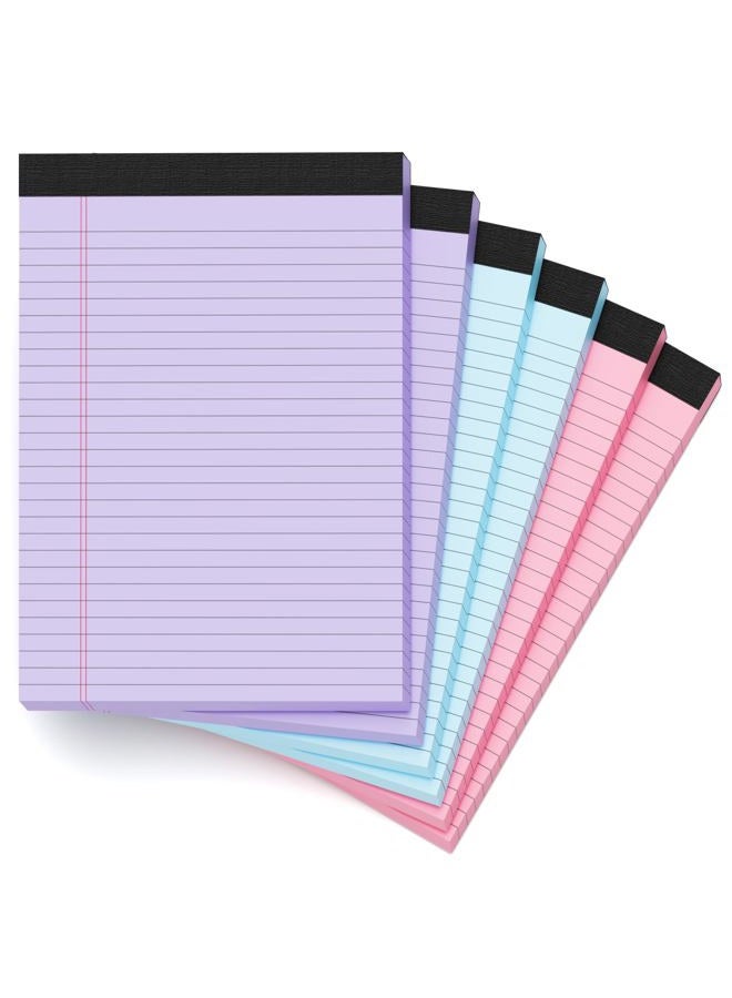Zaviko Legal Pads 8.5 x 11 Colored Note Pads 8.5 x 11 Note Paper, 6 Pack Purple Paper Pads 8.5 x 11 Wide Ruled Notepads, Colored Legal Pads 8-1/2 x 11 Writing Pad, Pink Notebook Paper 8.5 x 11, 30 Sheets/Pad - Image 1