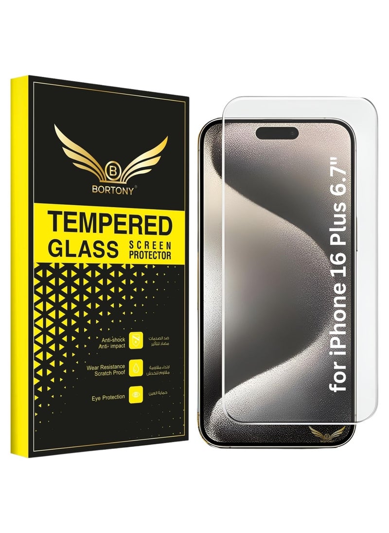 BORTONY iPhone 16 Pro Screen Protector 6.3” HD Clear iPhone 16 Pro Tempered Glass 9H Hardness Sensor Protection Full-Coverage Easy Installation  - Image 1
