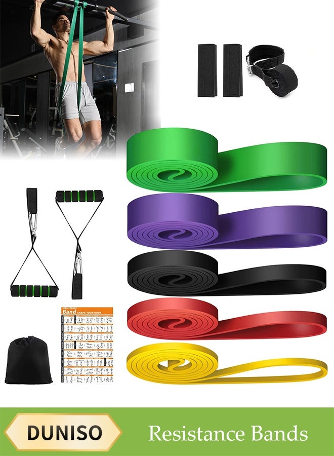 DUNISO 11 Pcs Resistance Bands，Pull Up Assistance Bands，Fitness Elastic Band,Adjustable And Replaceable, Suitable For Training, Therapy, Stretching Exercises, Yoga - Image 1