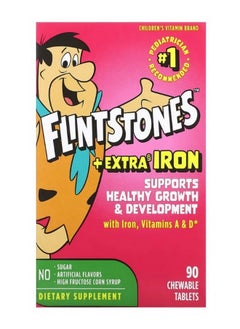 Flintstones Childrens Multivitamin Plus Extra Iron 90 Chewable Tablets  - Image 1