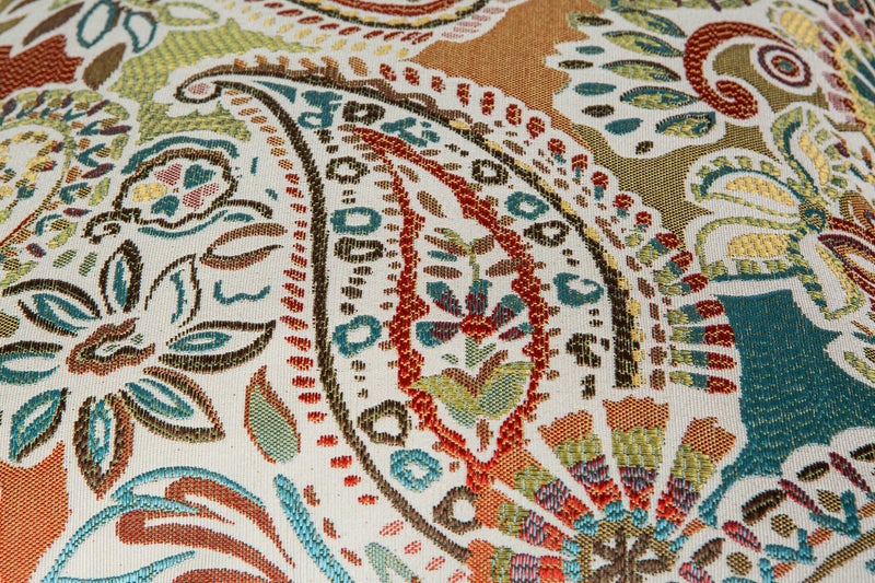 Mika Home Pack of 2 Oblong Rectangular Throw Pillow Cover Cushion Cases for Sofa Couch Chair Paisley Pattern 12x20 Inches Red Teal Cream Multicolor - Image 4