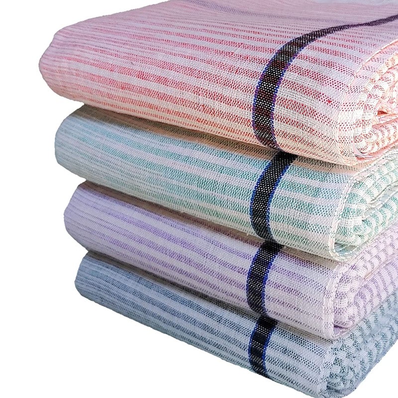 Mk weaves 100% Cotton Towel Gamcha (300 GSM /30x64 Inches) for Men & Women Skin Friendly Shrink Proof Pack of 4 - Image 3