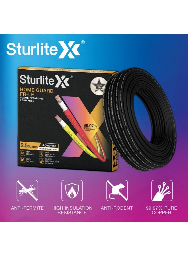 Sturlite Home Guard FR-LF 45 Meter Wire, (2.5 Sq.mm) PVC Insulated Pure Copper Wire| Multi-Strand, Fire Retardant and Anti Rodent Single Coil Flexible Cable (Black) - Image 2