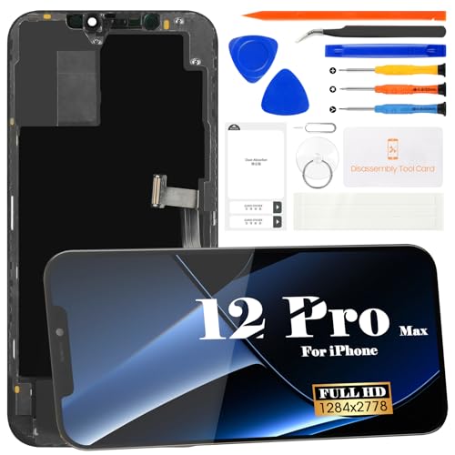 SRJTEK for iPhone 12 Pro Max Screen Replacement A2411 3D Touch LCD Screen Replacement A2342 LCD Display A2410 Touch Digitizer Assembly A2412 Repair Parts Kits - Image 1