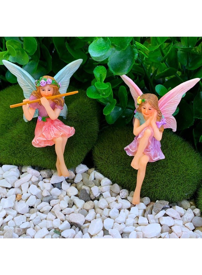 Mood Lab Fairy Garden - Miniature Fairies Figurines - Sitting Girls Set of 2 pcs - for Outdoor or House Decor Statue Kit - Image 5