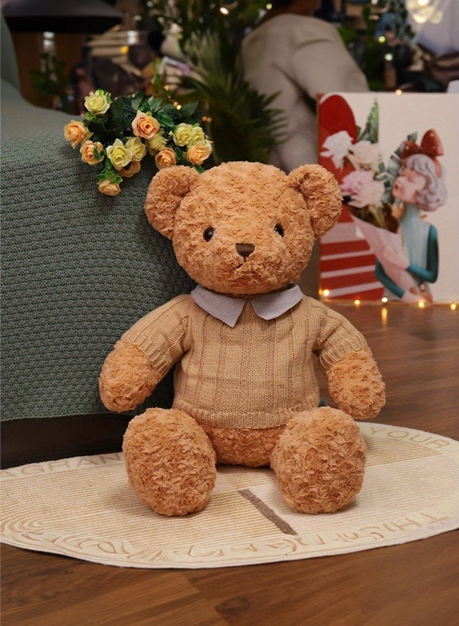 SHABILI Healing Plush 50cm Stuffed Teddy Bear, Unique Shaggy Plush Bear Made of Soft Premium Down Cotton, Cuddly Toy for Girls Women Boys and Baby for Birthday Gift and Bedroom and Nursery Decor (Brown) - Image 3