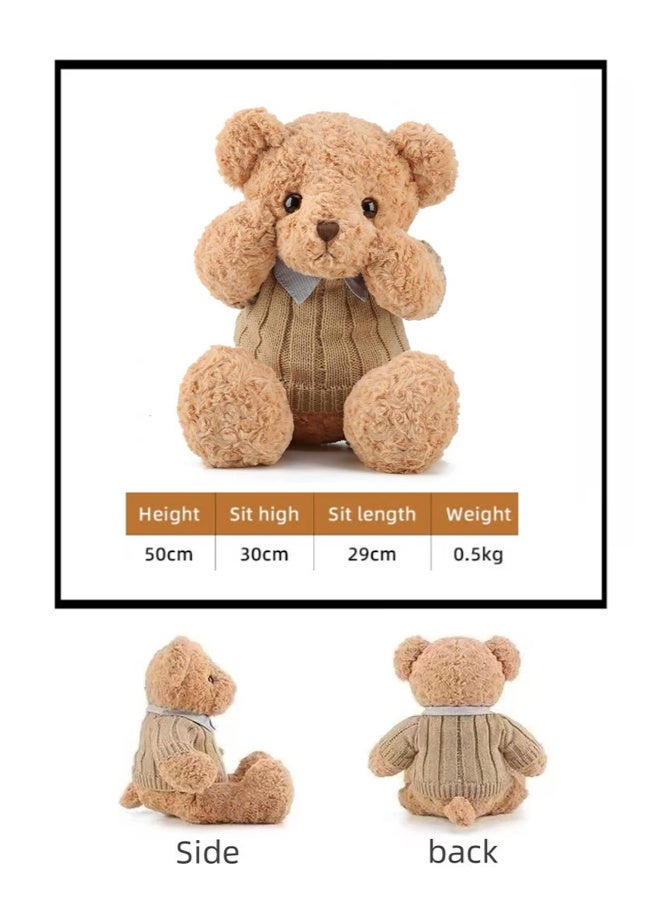 SHABILI Healing Plush 50cm Stuffed Teddy Bear, Unique Shaggy Plush Bear Made of Soft Premium Down Cotton, Cuddly Toy for Girls Women Boys and Baby for Birthday Gift and Bedroom and Nursery Decor (Brown) - Image 2