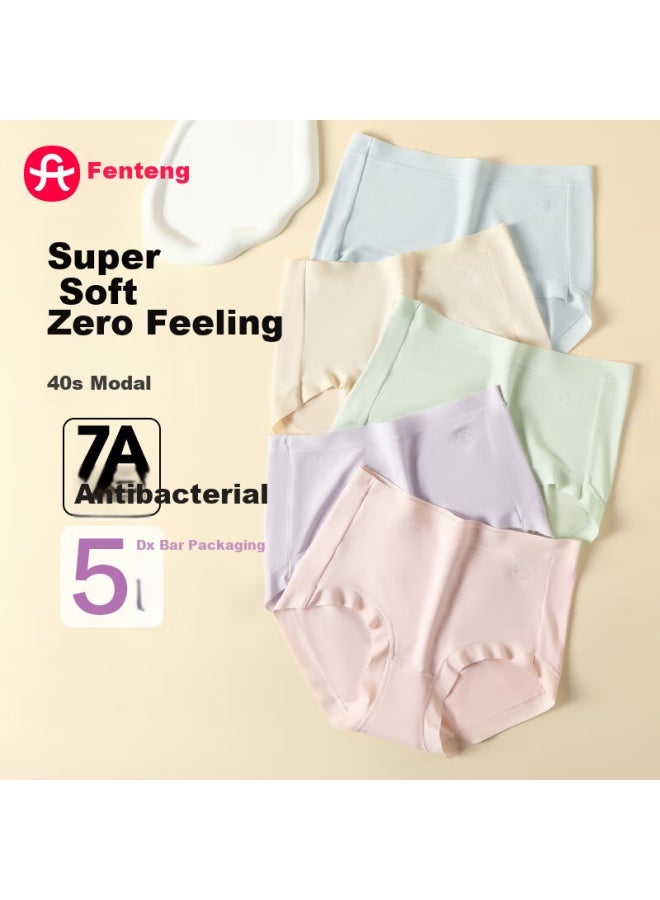 Fenton Fenteng Women's 7a Antibacterial Modal Underwear 5-pack New Soft Breathable Thin Ladies' Triangle Panties - Image 1