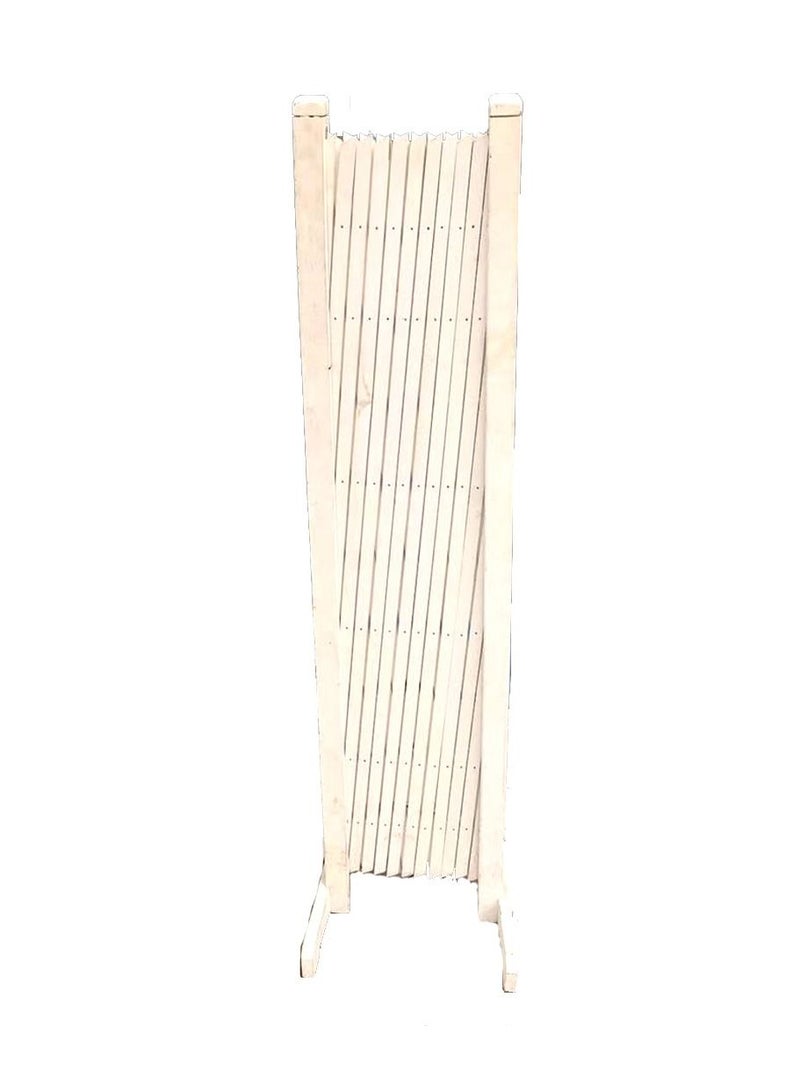 لينجوي سياج خشبي قائم بذاته من قطعتين، أبيض 98×120 سم  - Image 4
