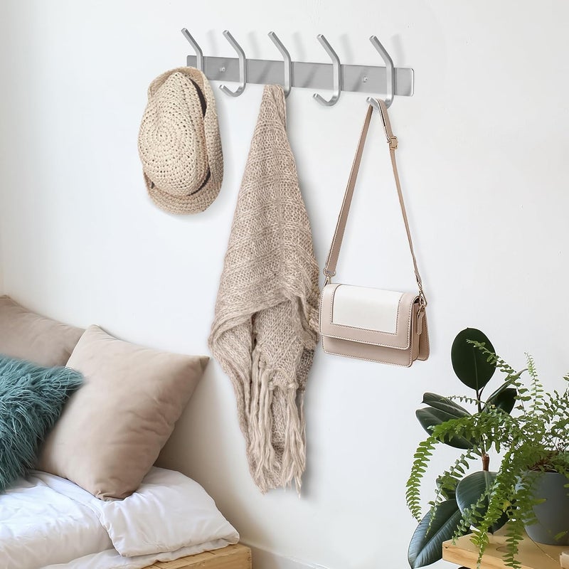 2 Pack Stainless Steel Coat Hook Rack Wall Mounted Heavy Duty Hanging Hooks - Image 3