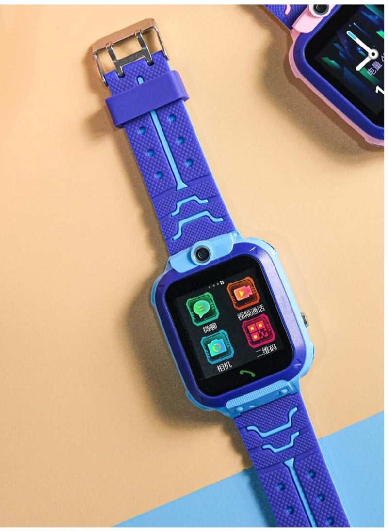 modio - MK06 Blue Smart Watch with Sim Slot, Camera, and Real-Time Tracker for Kids - Image 1