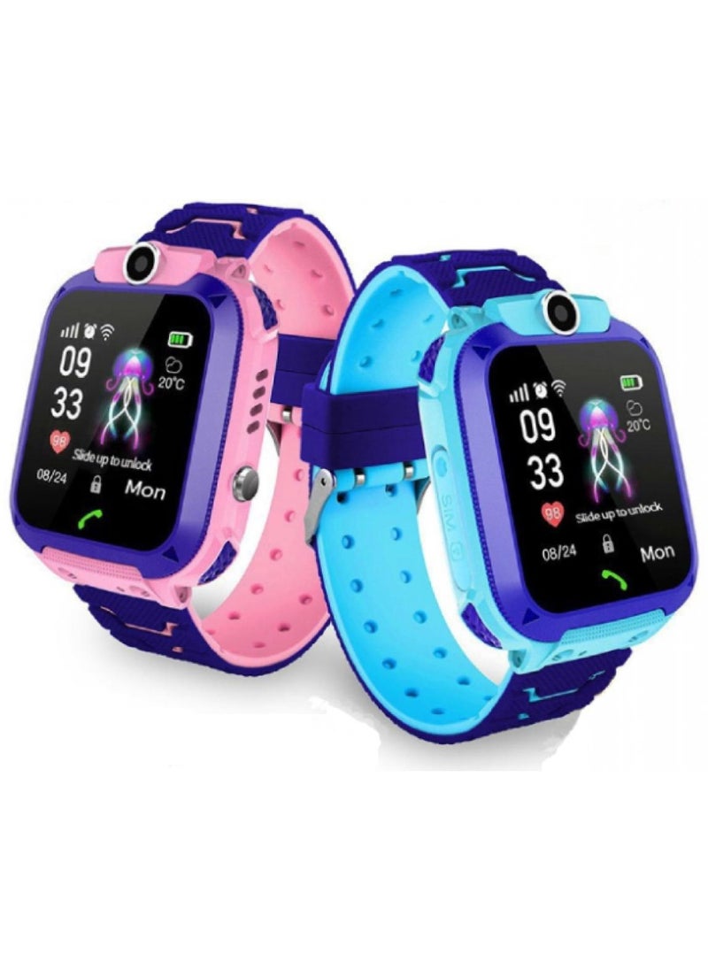 modio - MK06 Blue Smart Watch with Sim Slot, Camera, and Real-Time Tracker for Kids - Image 1