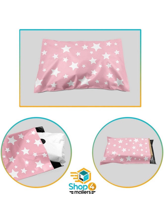 Shop4Mailers 10 X 13 Glossy Light Pink And White Stars Decorative Plastic Poly Mailer Bags Waterproof Shipping Mailing Envelope 2 Mil Permanent Adhesive Seal (100 Pack L. Pink) - Image 5
