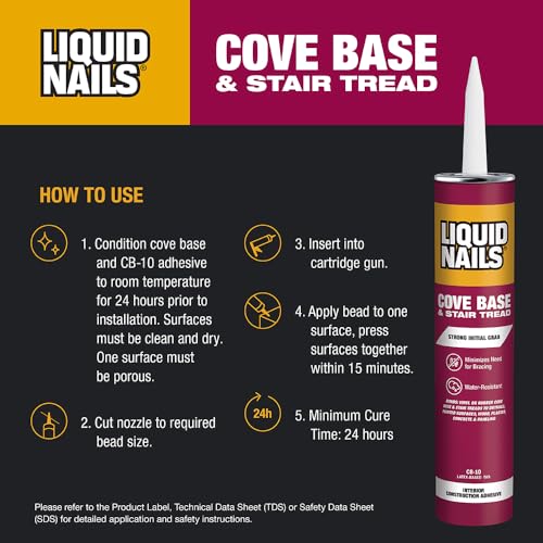 LIQUID NAILS CB-10 Cove Base and Stair Tread Adhesive (10-Ounce) - Image 4