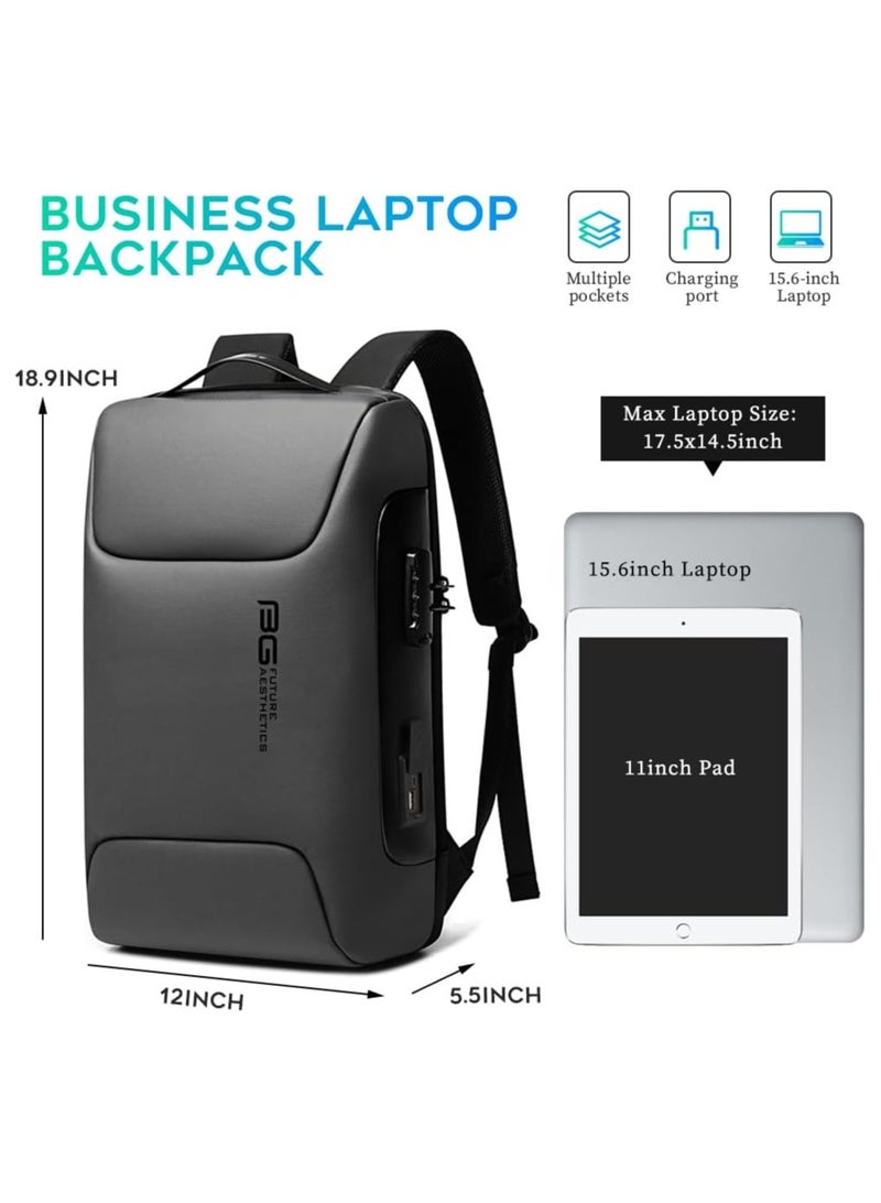 BANGE Anti Theft Backpack with USB charging Port,Lightweight Business Backpack for Men and Women   Grey(one Pocket) - Image 5