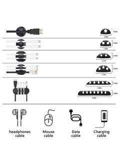 NNEWVANTE 173 Pcs Cable Management Organizer Kit, Adhesive Cable Clips Holder,Cable Ties,Adhesive Wall Cable Tie,Fasten Cable Ties  - Image 3
