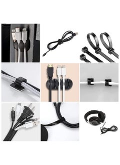NNEWVANTE 173 Pcs Cable Management Organizer Kit, Adhesive Cable Clips Holder,Cable Ties,Adhesive Wall Cable Tie,Fasten Cable Ties  - Image 4