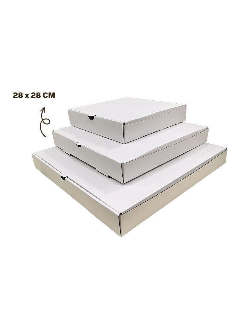 YASHTECH White Kraft Pizza Box Ecofriendly Takeaway Boxes Medium 100 Pcs  - Image 4