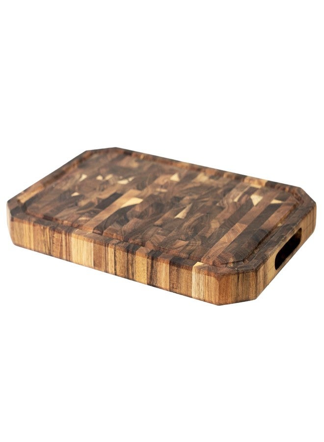Utoplike Acacia Cutting Board, End Grain Reversible Butcher Block 17" x 12" with Juice Groove and Handles, Wood Chopping Board for Meat, Vegetables, and Cheese, Thick 1.4" - Image 1