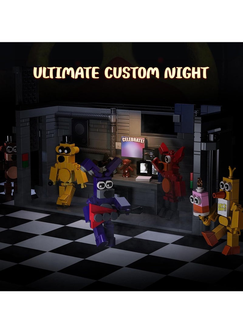 General Five Nights Security Room Action Figure Building Block Set Fazbear Fredy Monster with Stage Horror Game Toys Compatible with Lego  - Image 2