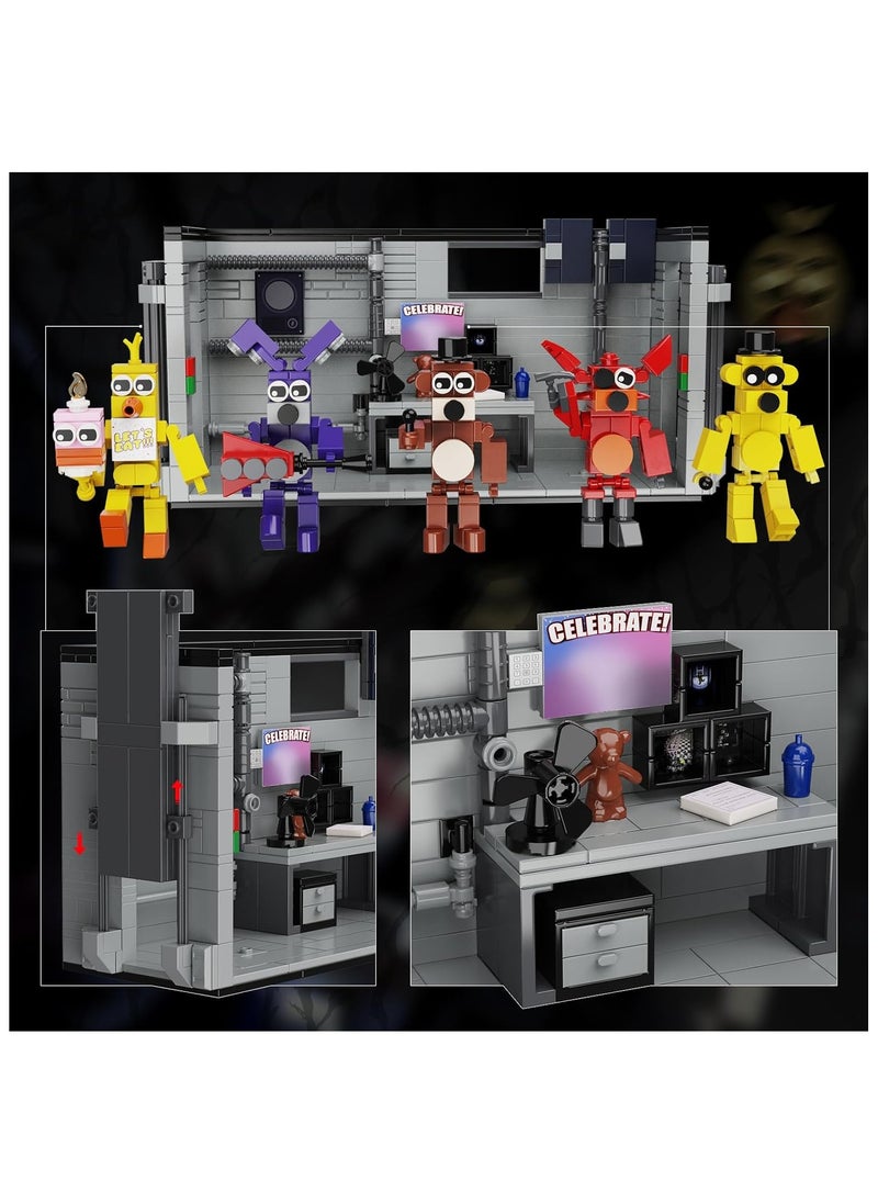 General Five Nights Security Room Action Figure Building Block Set Fazbear Fredy Monster with Stage Horror Game Toys Compatible with Lego  - Image 3