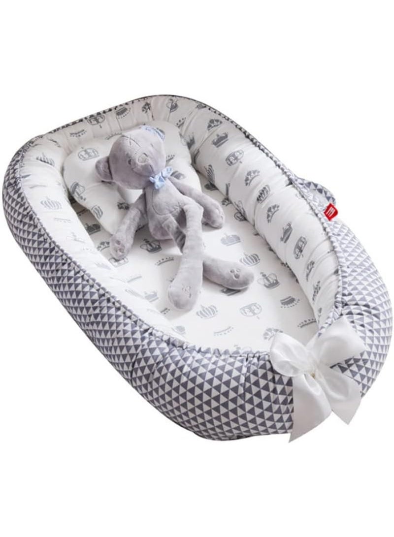 Beauenty Baby Lounger, Baby Nest for Sleeping,Removable And Washable, Cotton portable baby protection bed,Toddlers Bionic Bed For Bedroom,Gifts for Newborn,Can Be Used for/Travel/Camping（grey） - Image 1