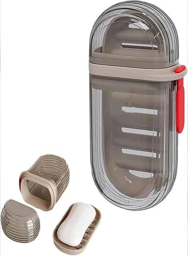 Oblivion Travel Soap Box 1 Pc- Transparent Waterproof Portable Holder with Lid Draining Bar Dish Container, Leakproof Plastic Dish for Bar Storage, Camping, Outdoor Use and Compact Organizer - Image 1