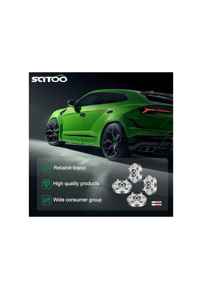 SCITOO 2 قطع فواصل عجلات 1.5 بوصة 6X4.5 مع مسامير 12X1.25 ثقب 66.1 مم لسيارات نيسان فرونتير، باثفايندر، إكستيرا - Image 2