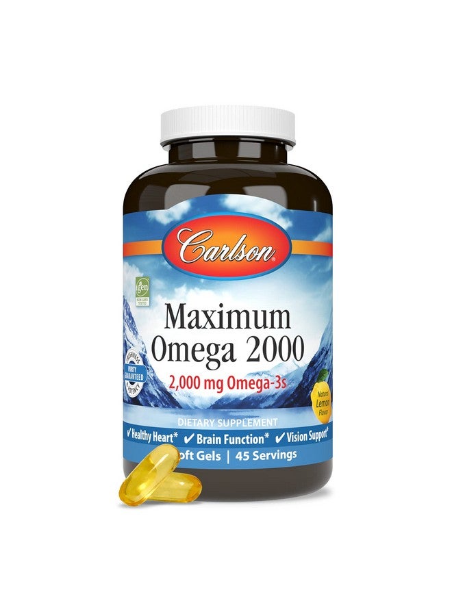 كارلسون - أقصى تركيز من أوميغا 2000، 2000 ملغ من أوميغا 3، لدعم صحة القلب ووظائف الدماغ والرؤية، بنكهة الليمون، 90 كبسولة هلامية ناعمة - Image 5
