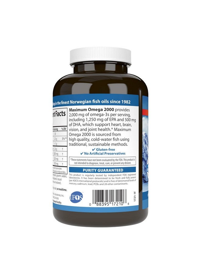 كارلسون - أقصى تركيز من أوميغا 2000، 2000 ملغ من أوميغا 3، لدعم صحة القلب ووظائف الدماغ والرؤية، بنكهة الليمون، 90 كبسولة هلامية ناعمة - Image 3