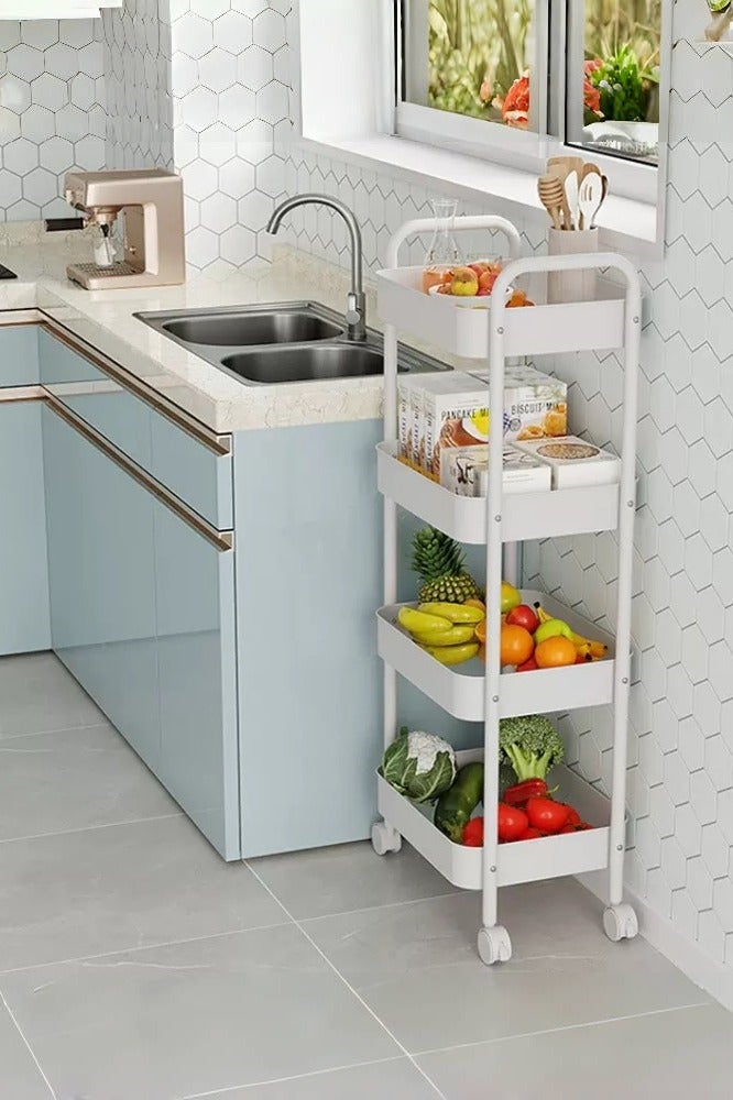 أنا أحب الأطفال 4 طبقة كل الفولاذ عربة,المتداول عربة,منظم الطفل لتخزين منتجات الطفل,رف التخزين المنزلي,تخزين المطبخ,رف الحمام,, - Image 3