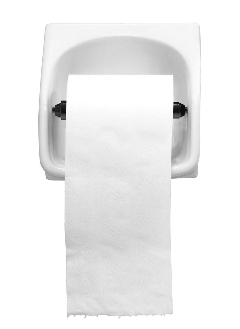 KASTWAVE - Toilet Paper Holder 2 Pack White Replacement Plastic Spring Loaded Roller, Tissue Roll Insert in Bathroom Roller Spring, Keeps Securely - Image 1