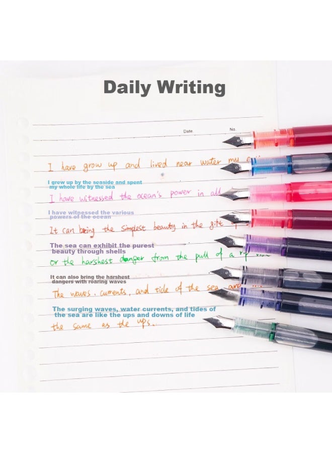 Snowhite Direct-fill Fountain Pen, Colorful Planner Pen, Art Pen, Calligraphy Practice Pen, Children's Pen, Erasable, No Need To Replace Ink Cartridge, F Fine Nib, Colorful, 8 Pieces, Fp20 - Image 2