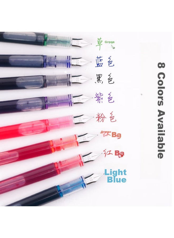 Snowhite Direct-fill Fountain Pen, Colorful Planner Pen, Art Pen, Calligraphy Practice Pen, Children's Pen, Erasable, No Need To Replace Ink Cartridge, F Fine Nib, Colorful, 8 Pieces, Fp20 - Image 3