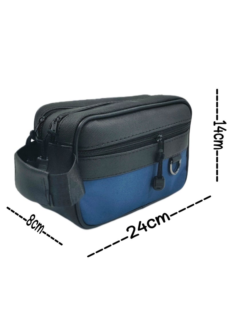 Men casual leather high capacity clutch hand bag for holding mobile and supplies - Image 5