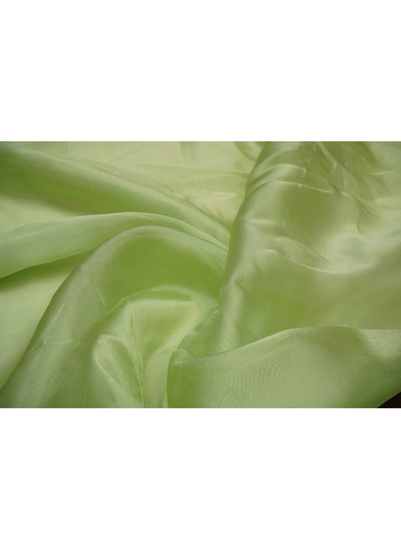Pehnava Fab studio - Pehnava Fab Studio Tissue Organza Fabric for Dress Cloth Material for Use in Fancy Garments Making Frocks GownsDresses and Also Wrapping Party Wedding DecorationsOalegreen3 Meter - Image 1