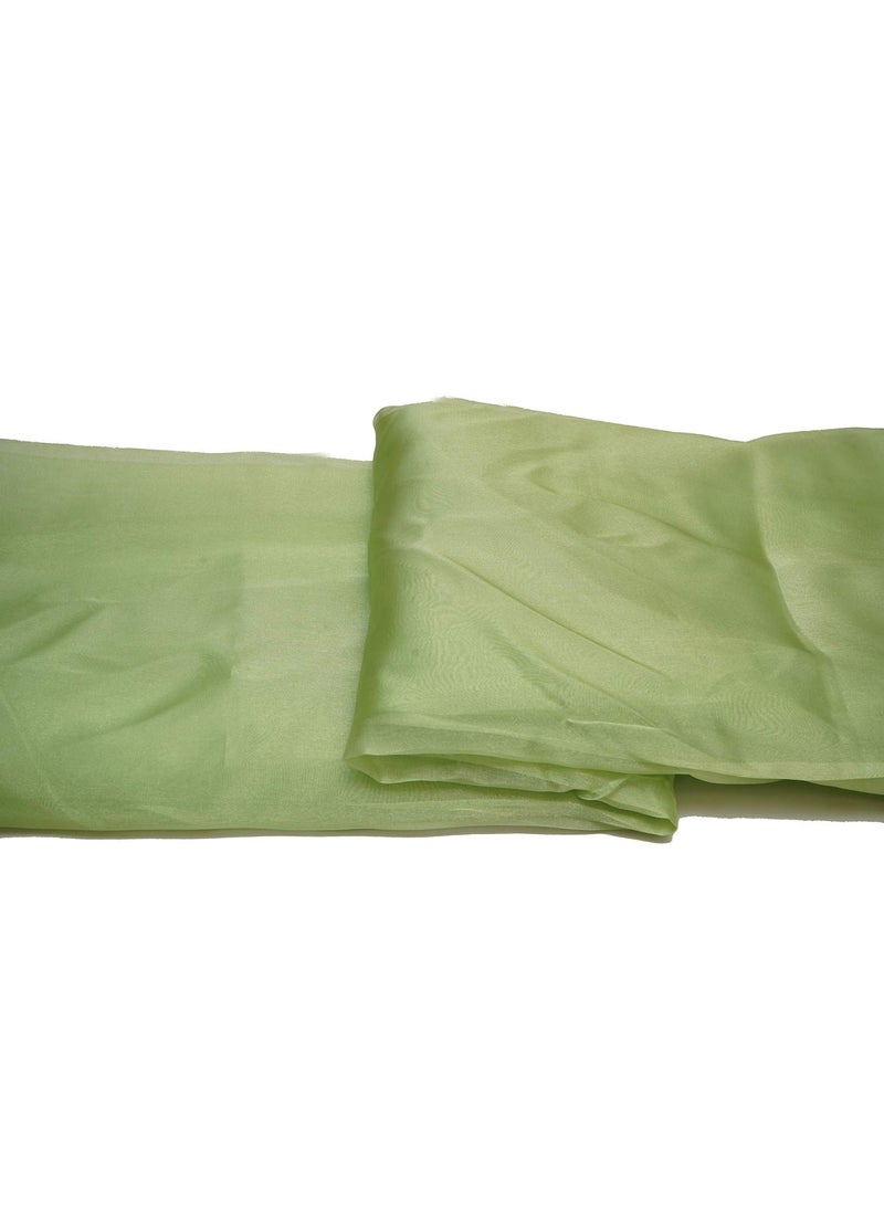 Pehnava Fab studio - Pehnava Fab Studio Tissue Organza Fabric for Dress Cloth Material for Use in Fancy Garments Making Frocks GownsDresses and Also Wrapping Party Wedding DecorationsOalegreen3 Meter - Image 1