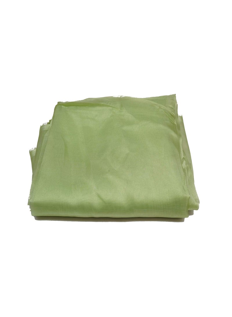 Pehnava Fab studio - Pehnava Fab Studio Tissue Organza Fabric for Dress Cloth Material for Use in Fancy Garments Making Frocks GownsDresses and Also Wrapping Party Wedding DecorationsOalegreen3 Meter - Image 1