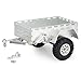 AMK Aluminum 118 124 RC Trailer CNC Machined RC Utility Trailer with Ball Head Hitch 118 124 Scale RC Crawler Trailer for TRX4M SCX24 Redcat Ascent18 with Wheels Suspension Silver - Image 2