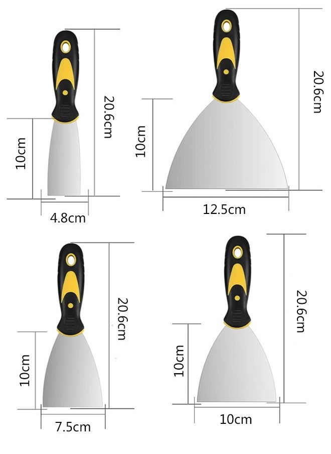 HAWAWA - 4Pcs Putty Knife Set (2, 3, 4, 5 in), Spackle Knife, Paint Scraper, Scraper Tool, No Rusting, Perfect For Repairing Drywall, Removing Wallpaper, Applying Putty, Plaster, Cement, Adhesive - Image 1