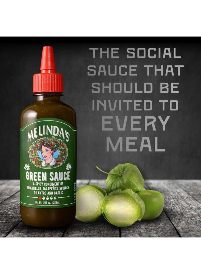 Melinda's Melinda'S Green Sauce - Mild Chile Green Spicy Gourmet Sauce Made With Fresh Ingredients, Tomatillos, Jalapeño, Spinach & Coriander - Kosher - 12 Oz, Pack of 2 - Image 2