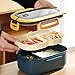 Chchmu Bento Box with Compartments Portable Lunch Box with Handle Leakproof Salad Box Double-layered Lunch Containers - Image 2