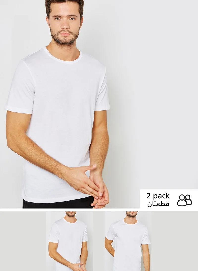 JACK & JONES 2 Pack Crew Neck Regular Fit T-Shirt