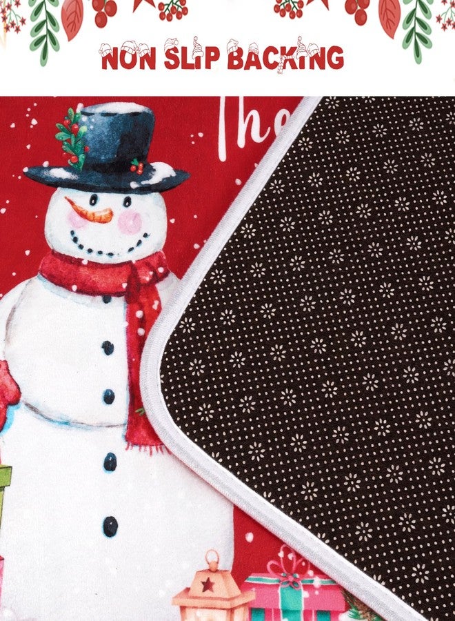 FRAMICS Christmas Kitchen Mat 3 Pcs, Winter Snowman Christmas Rugs for Kitchen Floor, Christmas Tree Kitchen Rugs Non Slip Washable, Christmas Decorations, Gift, 18" x 60" + 18" x 48" + 18" x 30" - Image 5